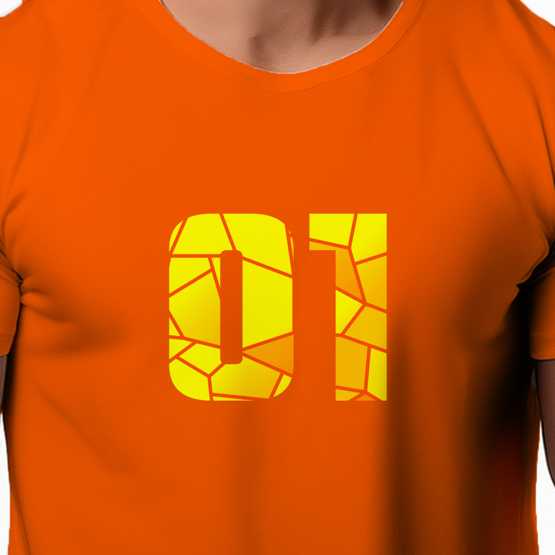 01 Number Unisex T-Shirt (Orange)