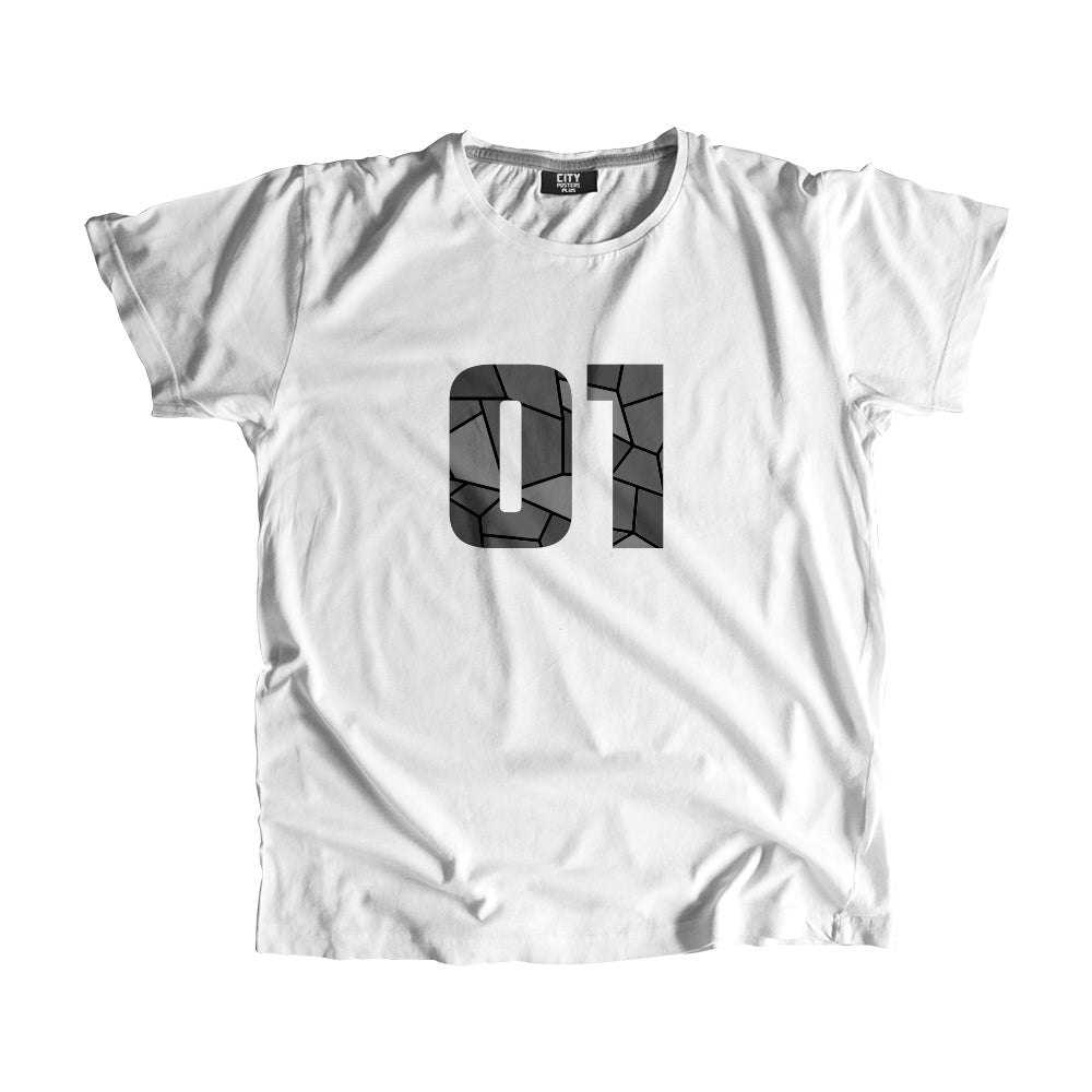 01 Number Unisex T-Shirt (White)