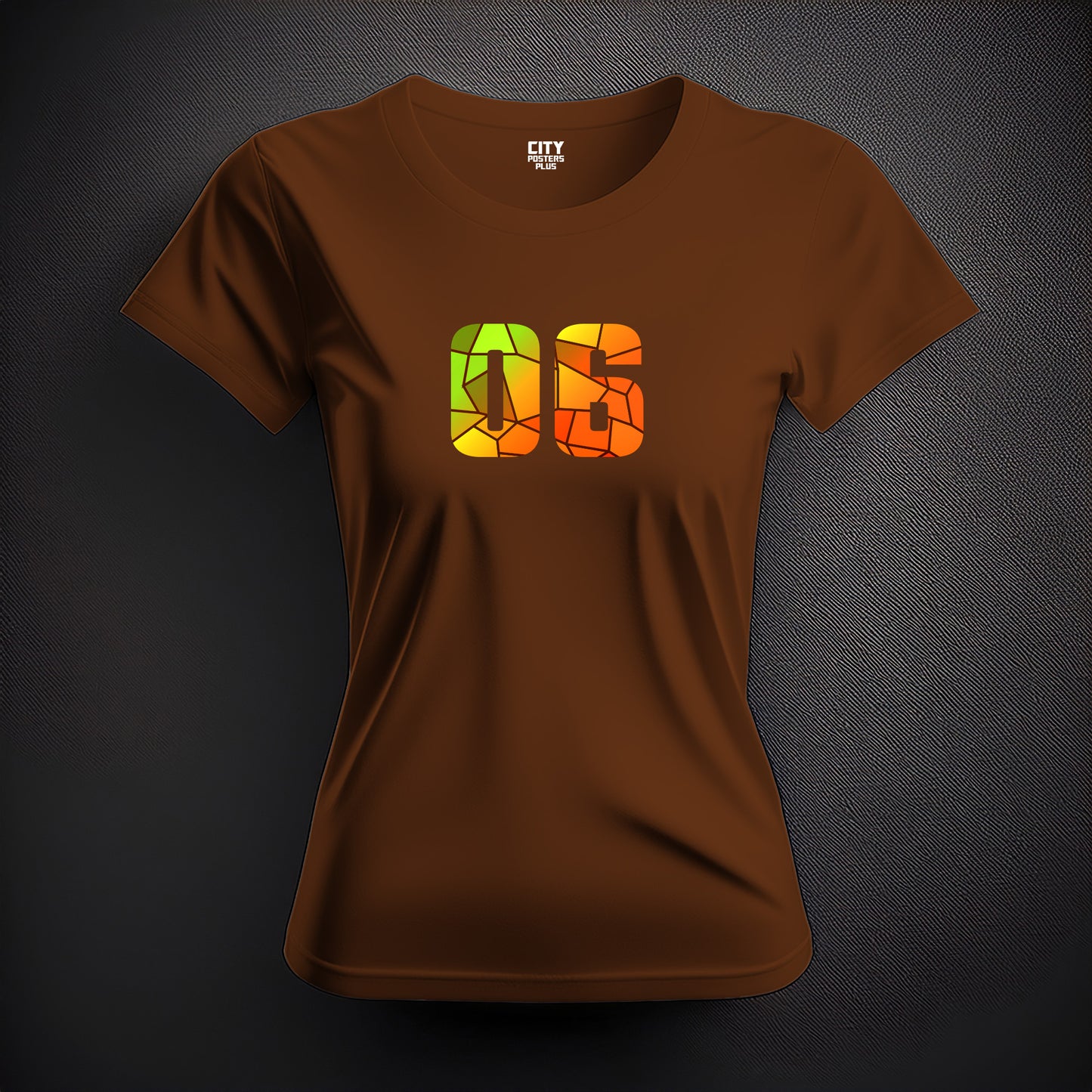 06 Number Women's T-Shirt (Brown)