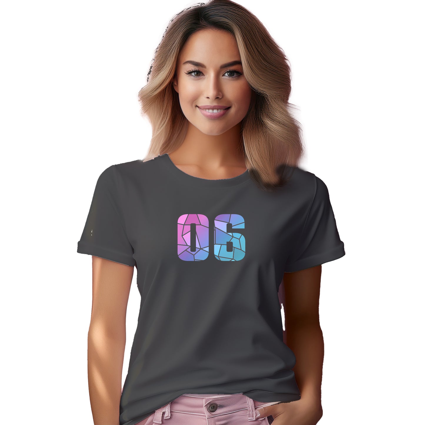06 Number Women's T-Shirt (Charcoal Grey)
