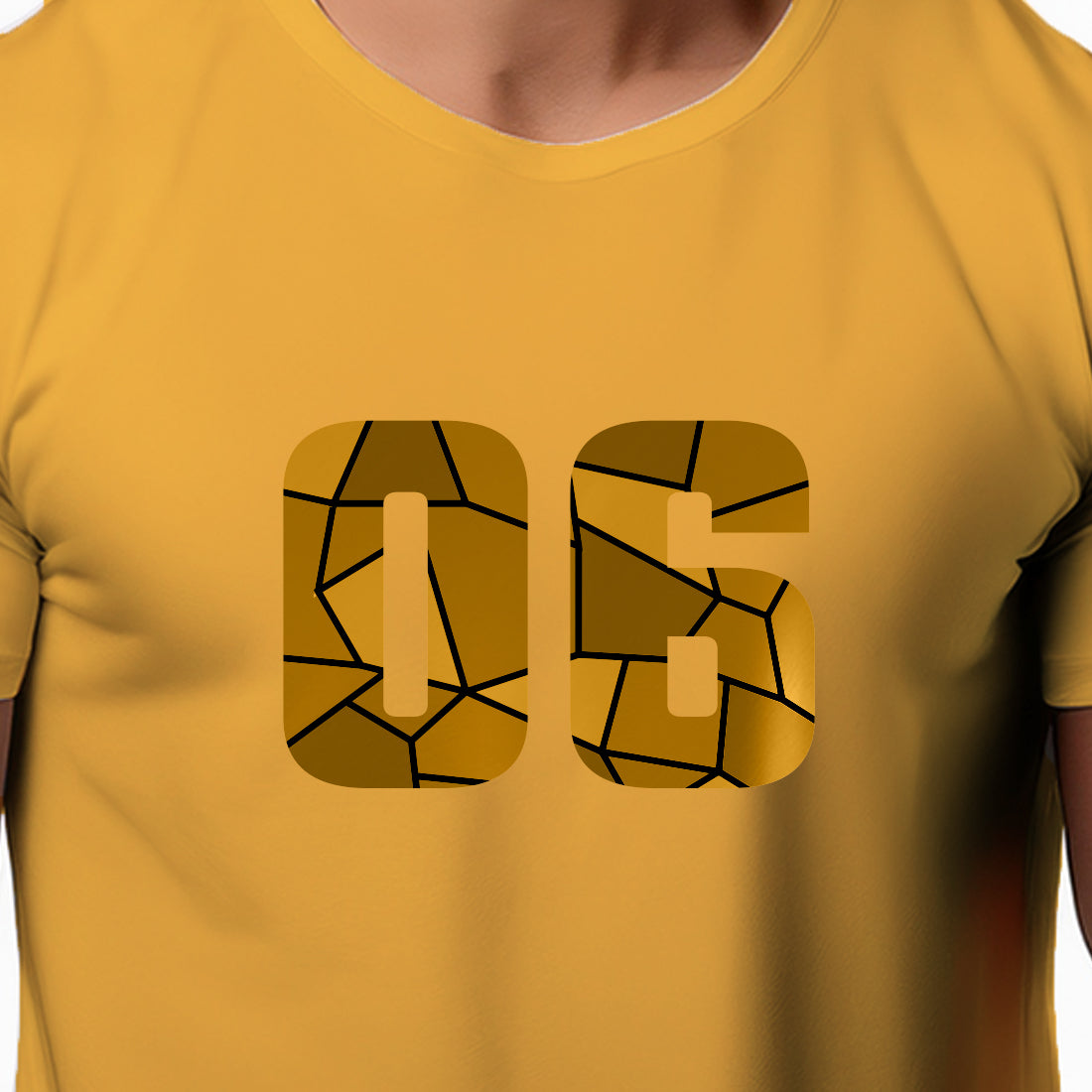 06 Number Unisex T-Shirt (Golden Yellow)