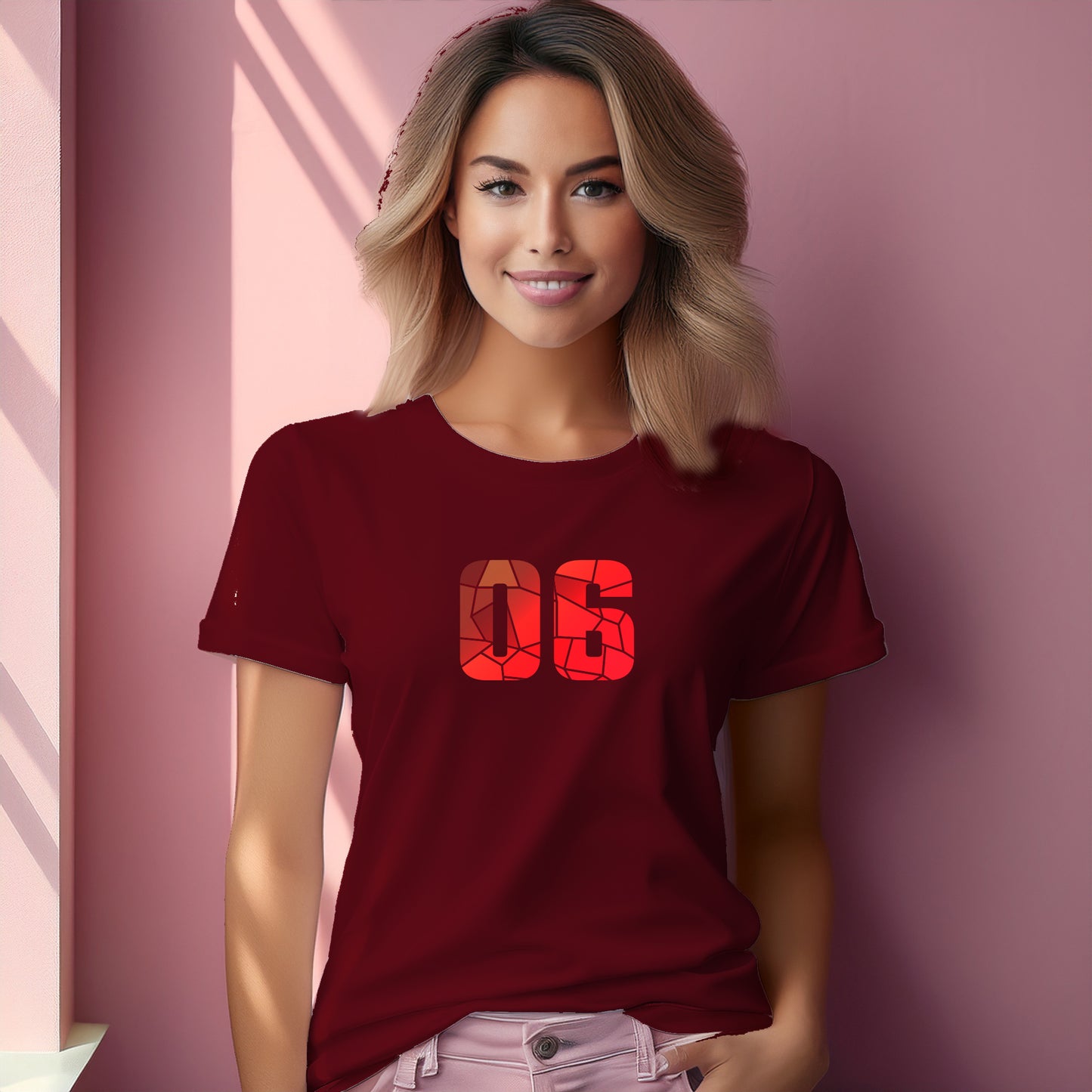 06 Number Women's T-Shirt (Maroon)
