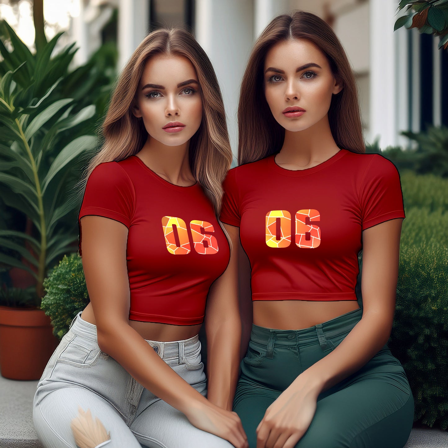 06 Number Women Crop Top (Red)