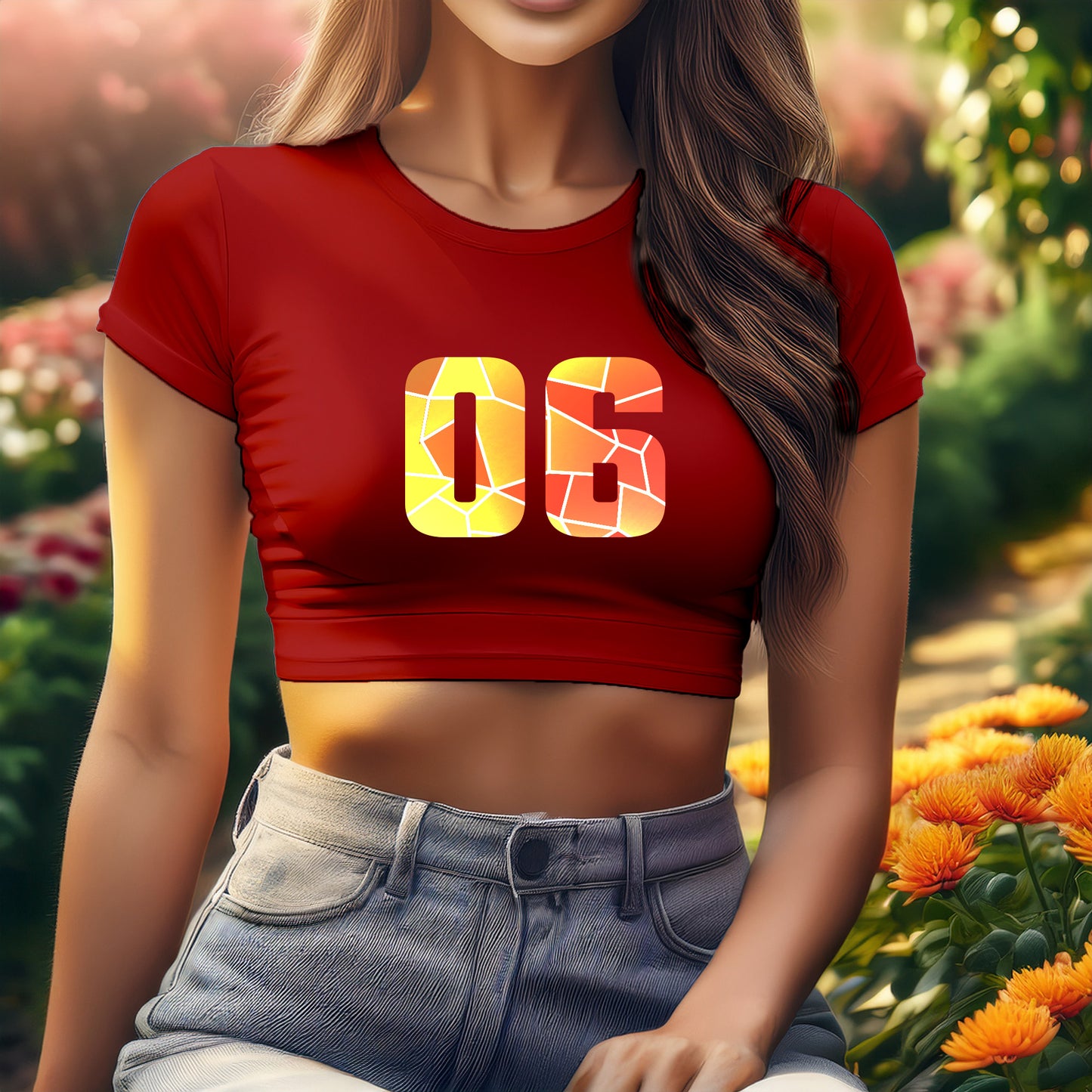 06 Number Women Crop Top (Red)