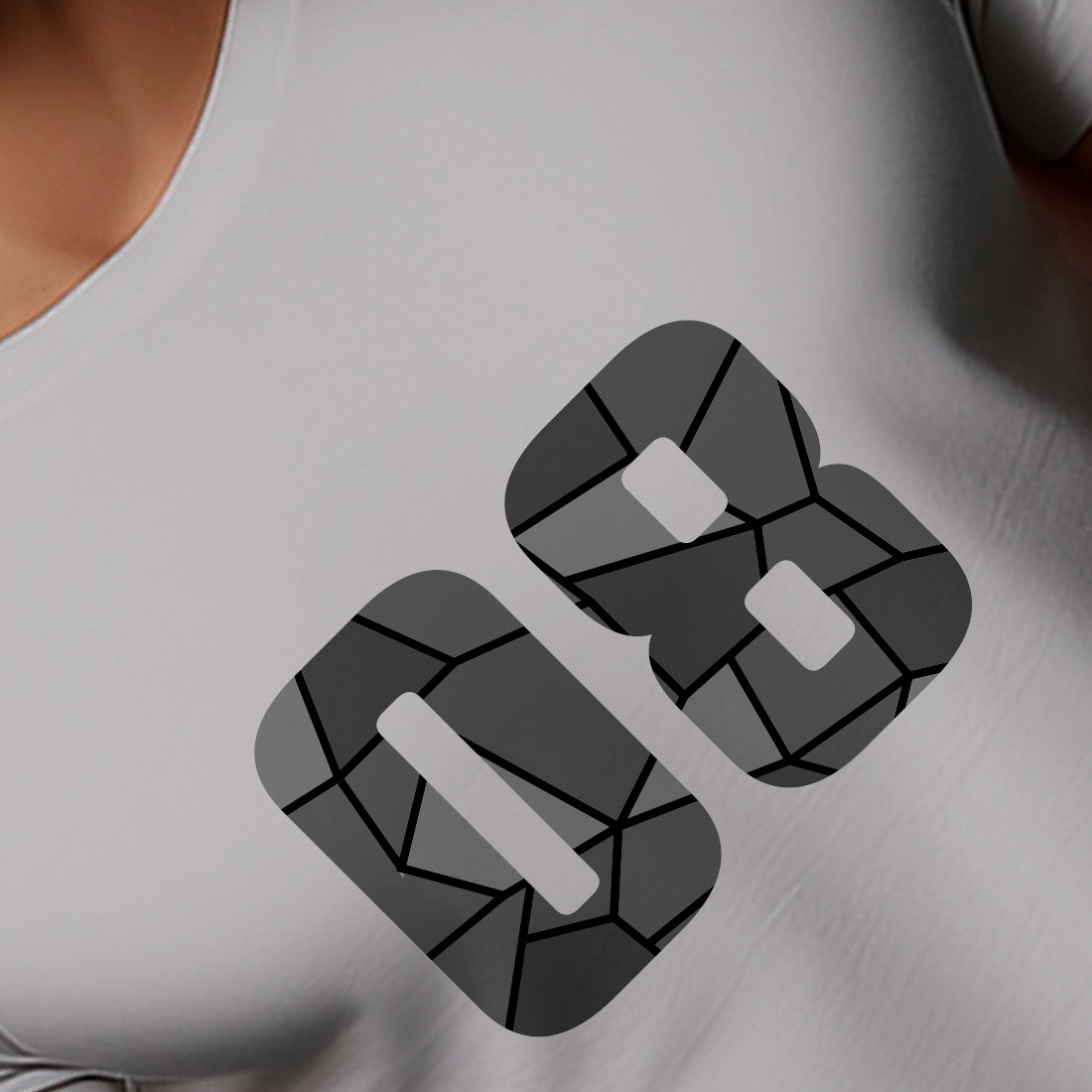 08 Number Unisex T-Shirt (Melange Grey)