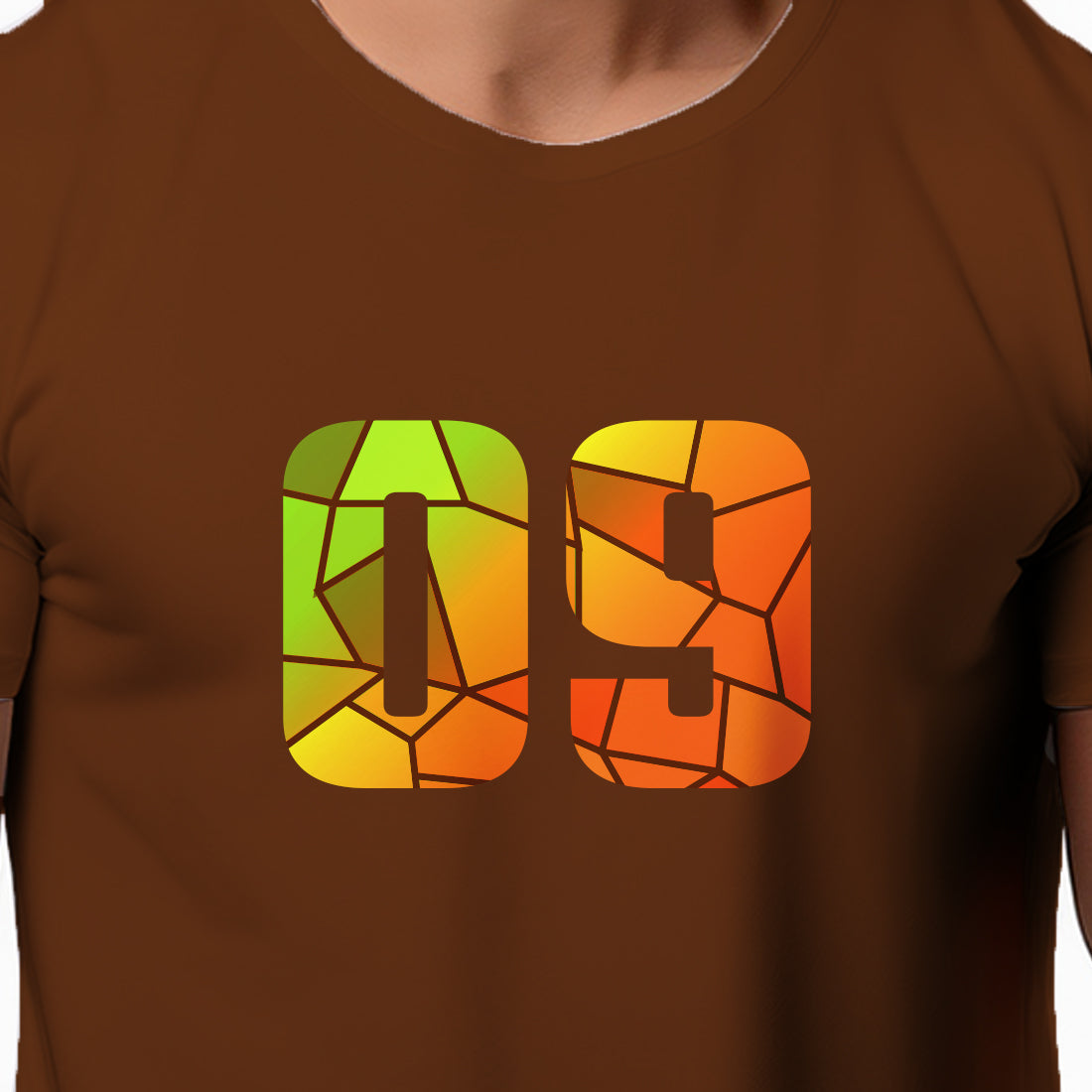 09 Number Unisex T-Shirt (Brown)