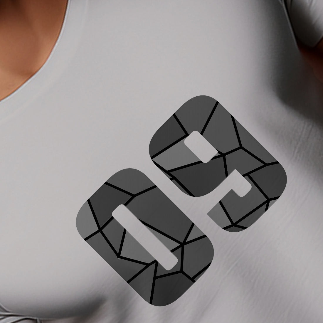 09 Number Unisex T-Shirt (Melange Grey)