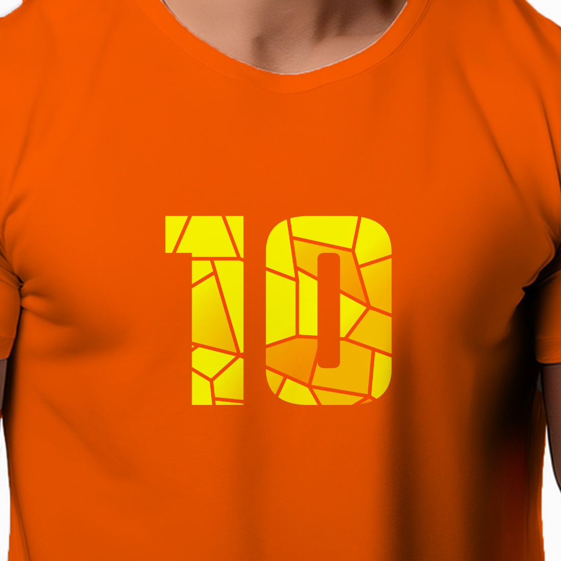 10 Number Unisex T-Shirt (Orange)