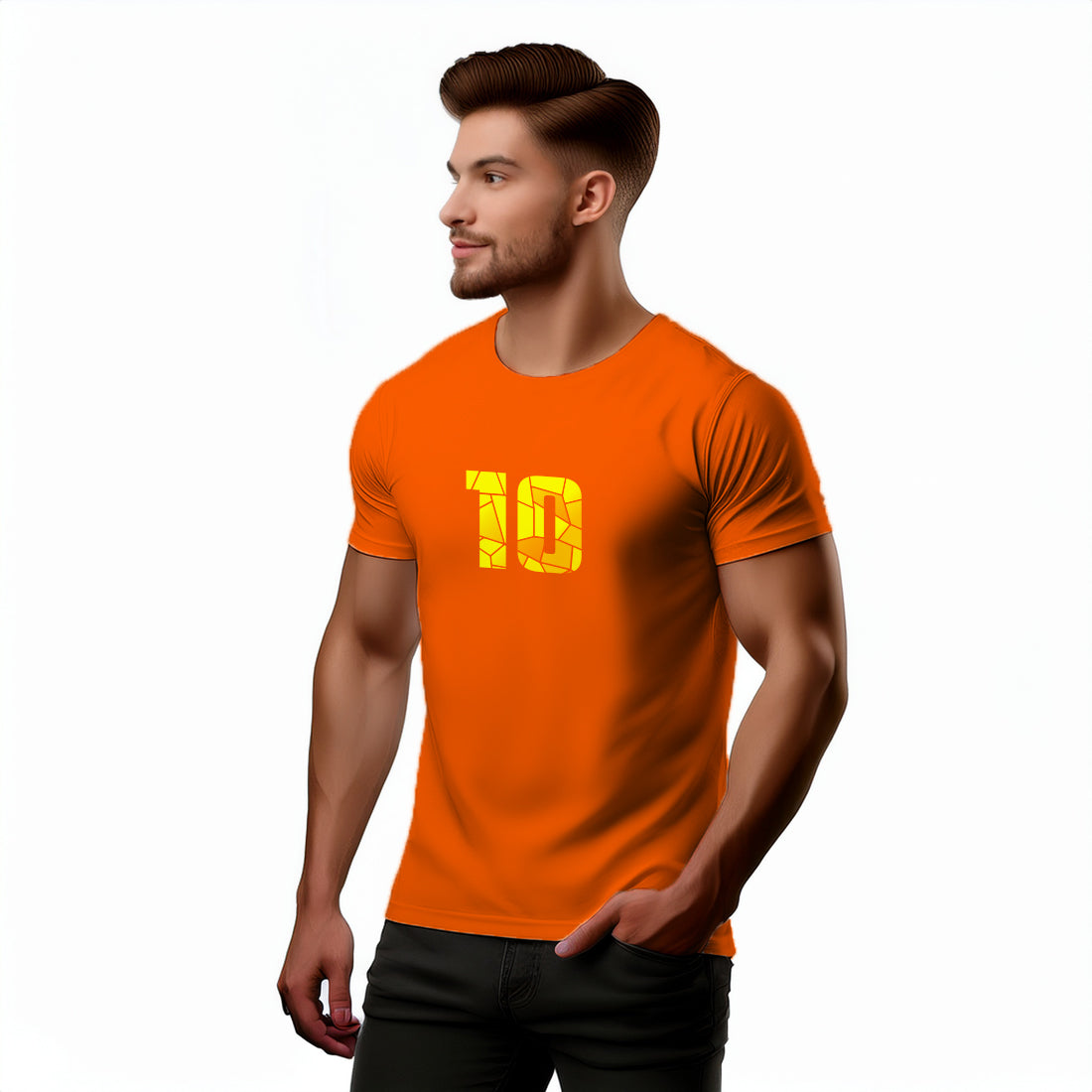 10 Number Unisex T-Shirt (Orange)