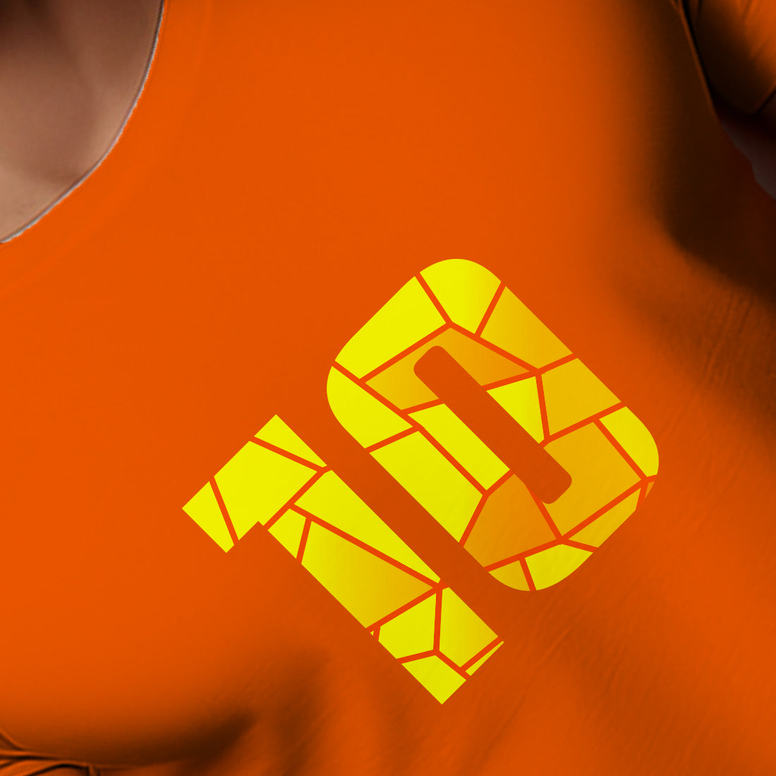 10 Number Unisex T-Shirt (Orange)