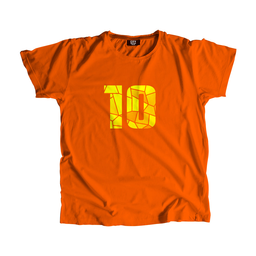 10 Number Unisex T-Shirt (Orange)