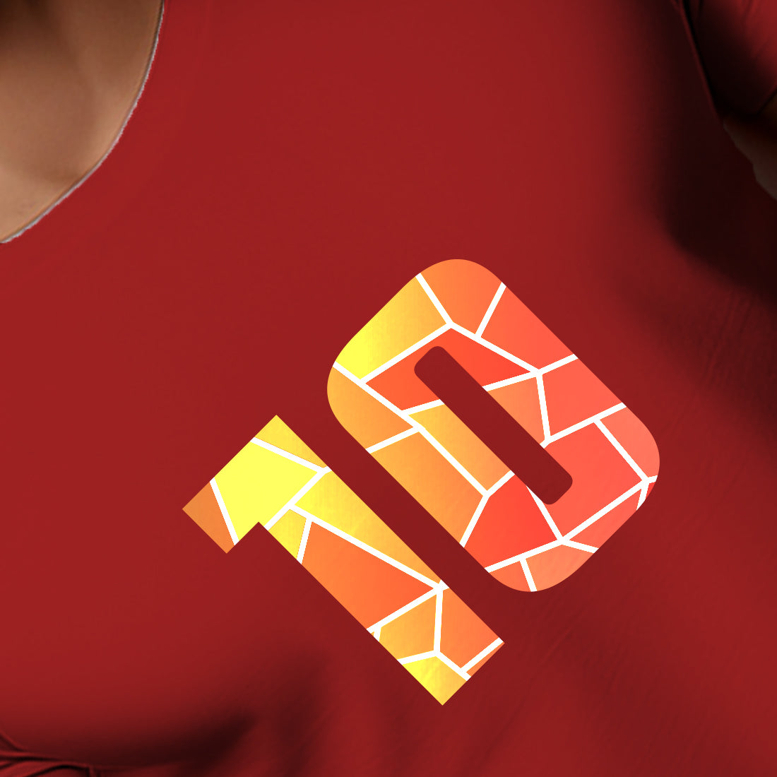 10 Number Unisex T-Shirt (Red)