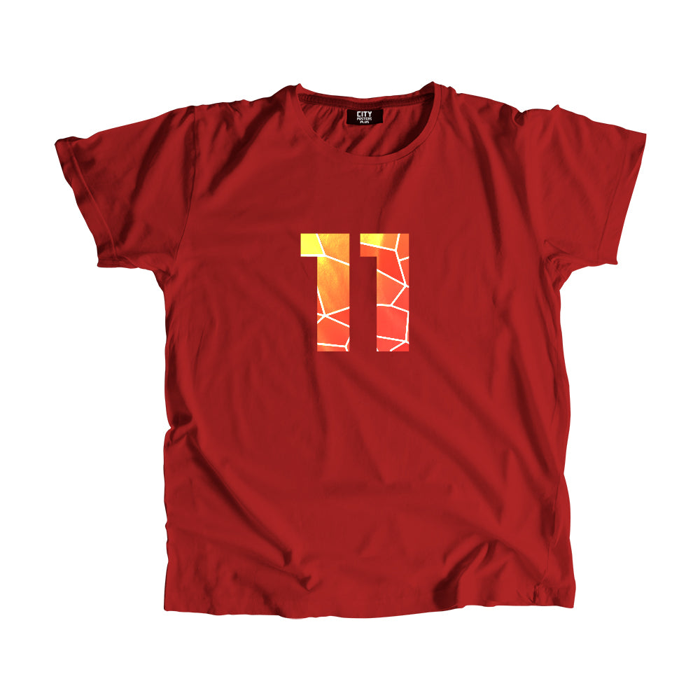 11 Number Unisex T-Shirt (Red)