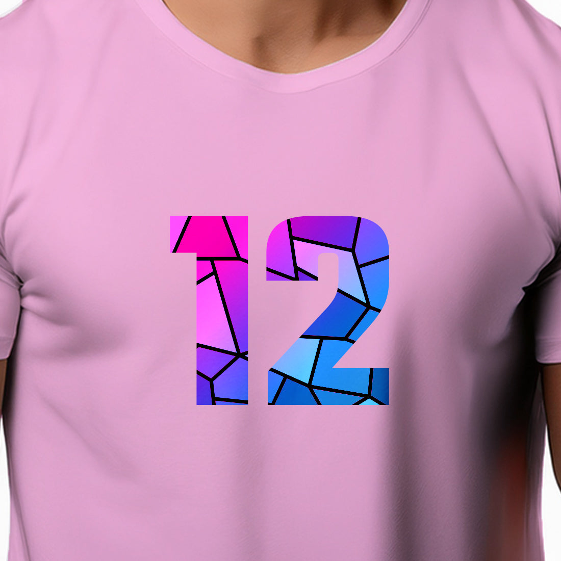 12 Number Unisex T-Shirt (Light Pink)