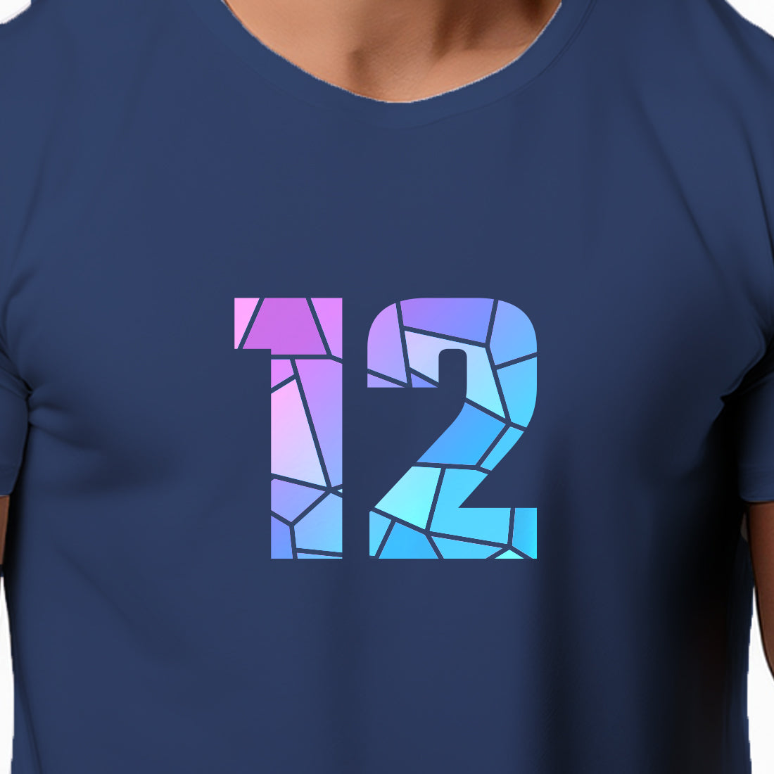 12 Number Unisex T-Shirt (Navy Blue)