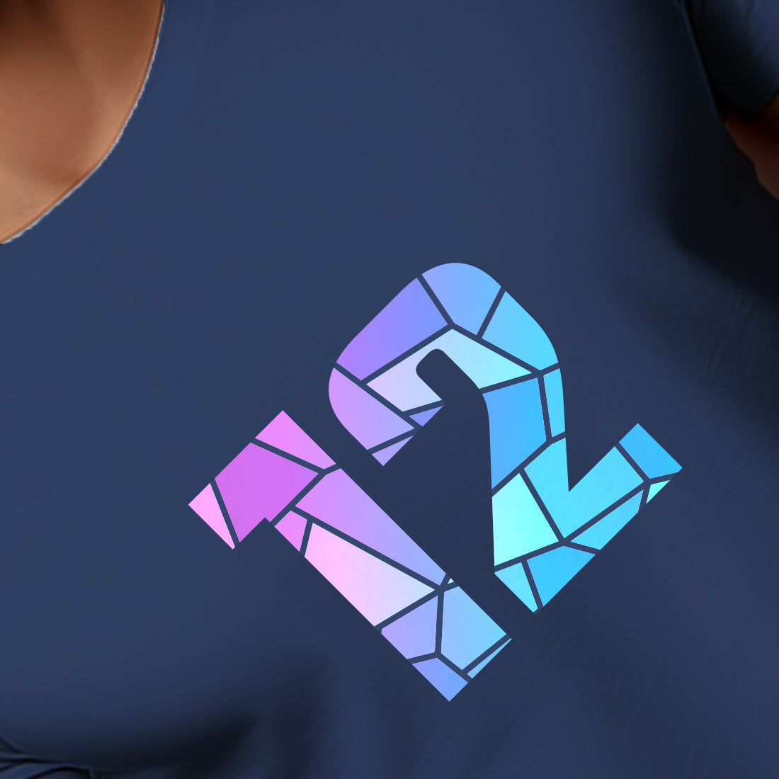 12 Number Unisex T-Shirt (Navy Blue)