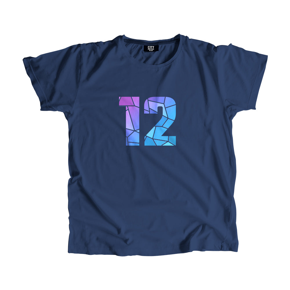 12 Number Unisex T-Shirt (Navy Blue)