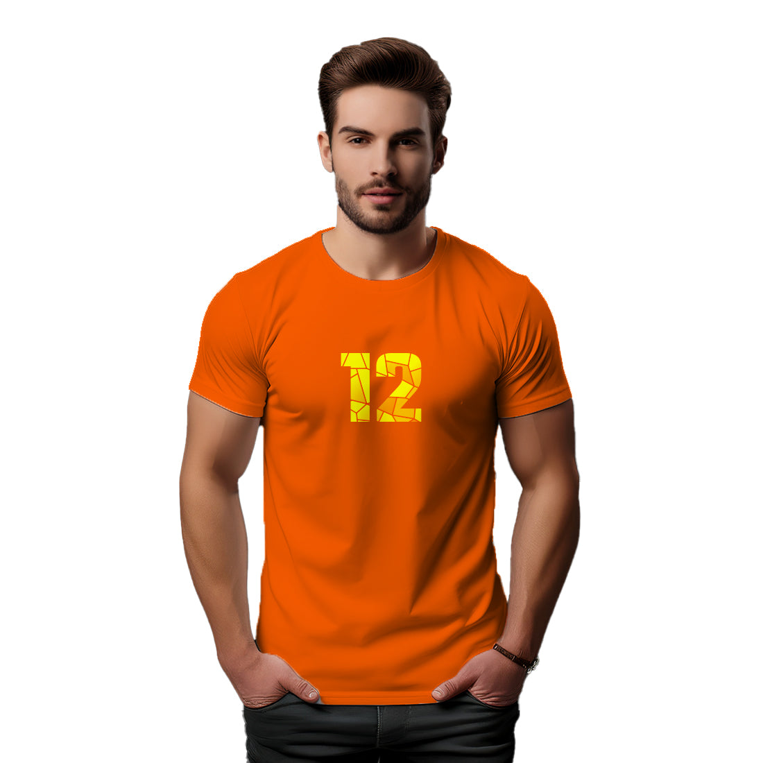 12 Number Unisex T-Shirt (Orange)