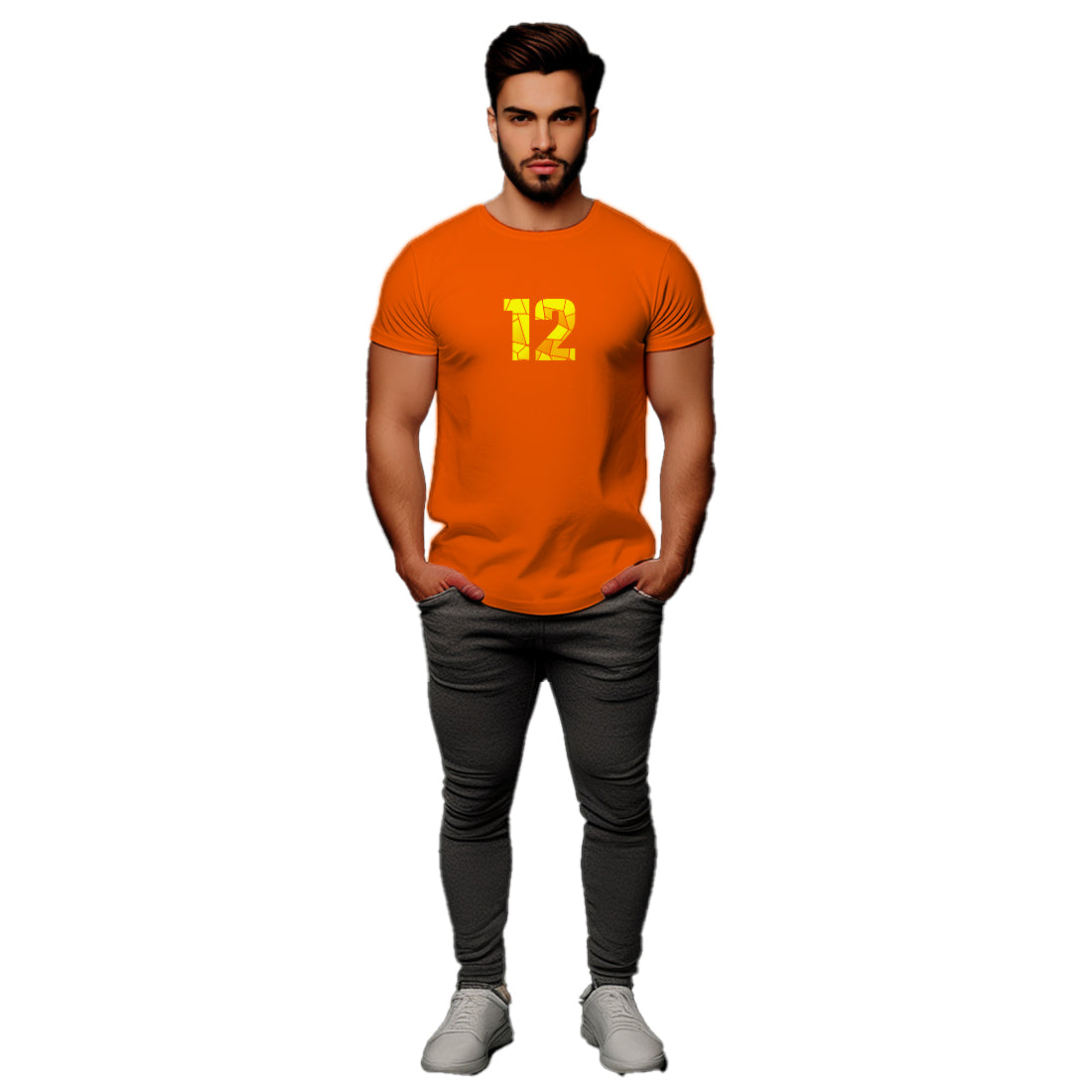 12 Number Unisex T-Shirt (Orange)