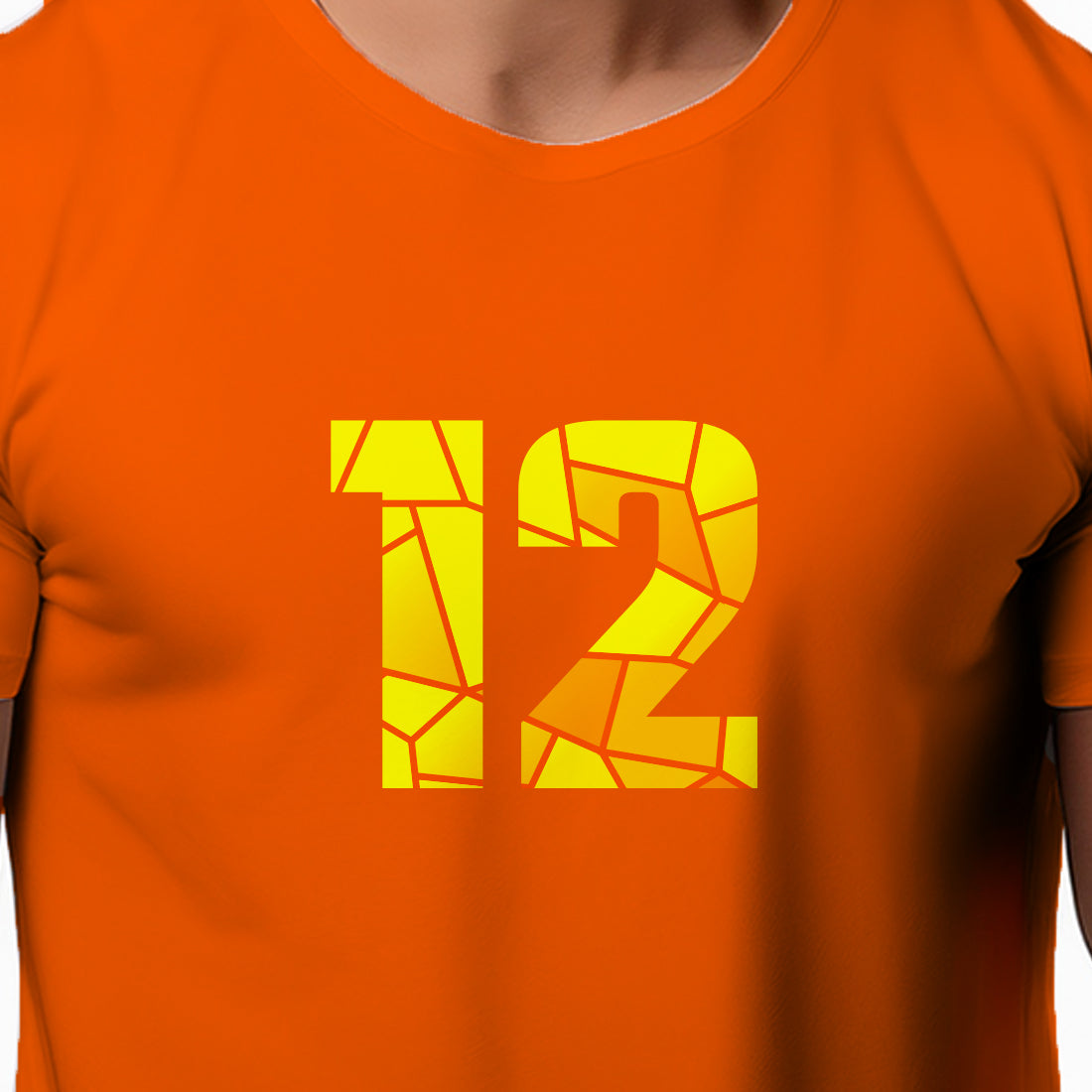 12 Number Unisex T-Shirt (Orange)