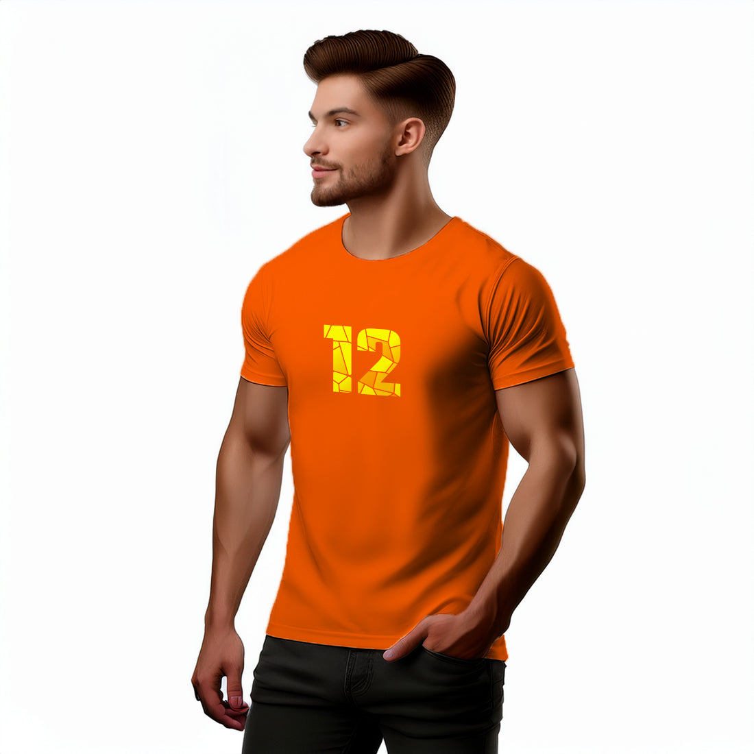 12 Number Unisex T-Shirt (Orange)