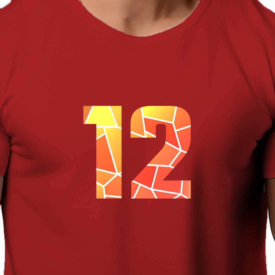 12 Number Unisex T-Shirt (Red)