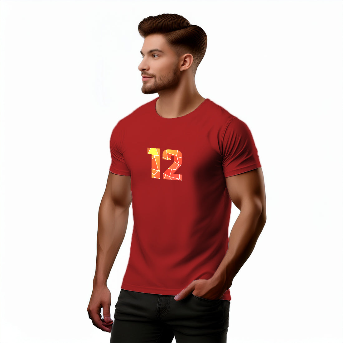 12 Number Unisex T-Shirt (Red)