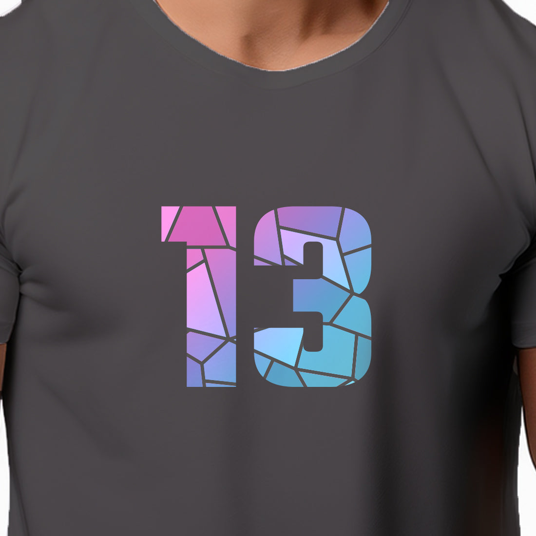 13 Number Unisex T-Shirt (Charcoal Grey)