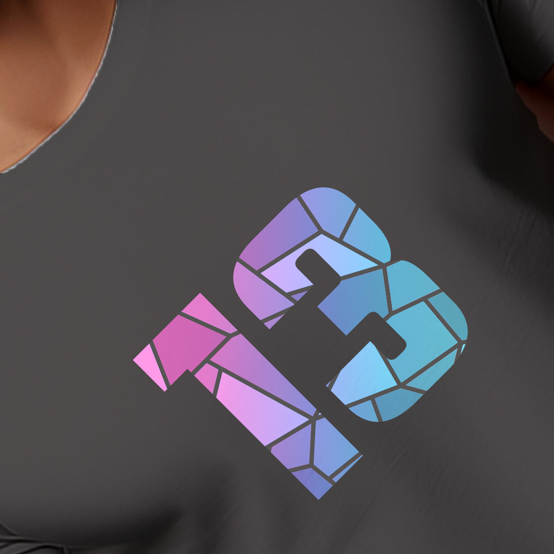 13 Number Unisex T-Shirt (Charcoal Grey)