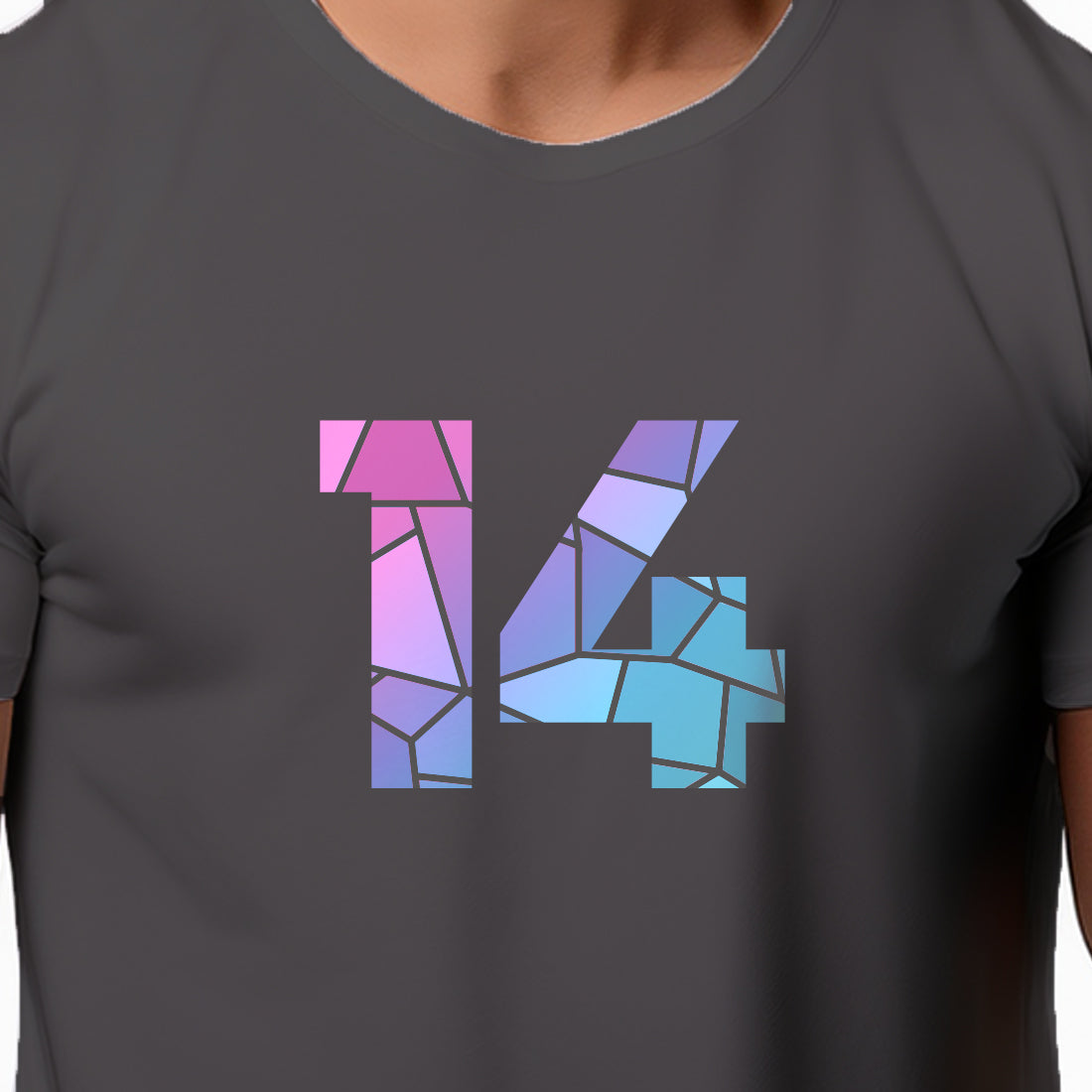 14 Number Unisex T-Shirt (Charcoal Grey)