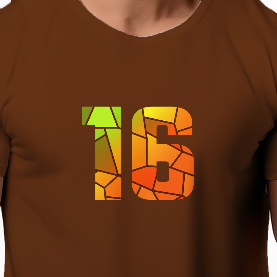 16 Number Unisex T-Shirt (Brown)