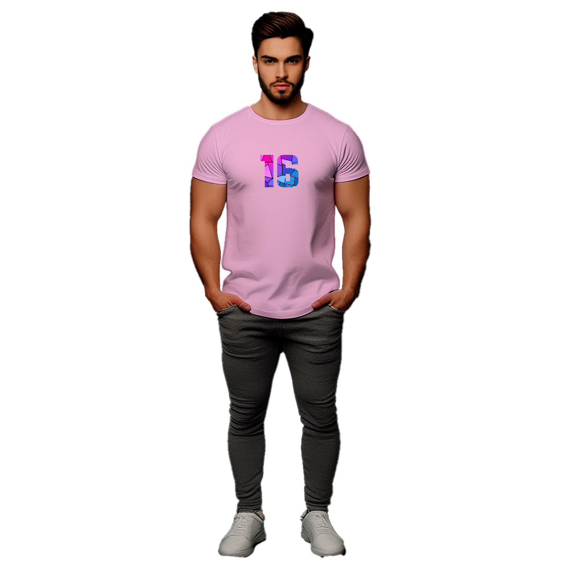 16 Number Unisex T-Shirt (Light Pink)