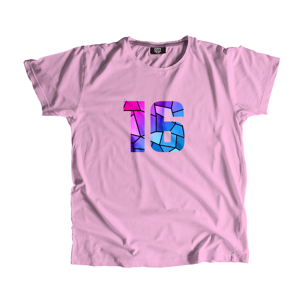 16 Number Unisex T-Shirt (Light Pink)