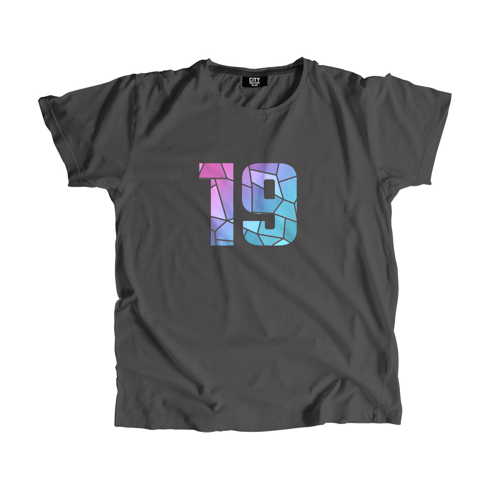 19 Number Unisex T-Shirt (Charcoal Grey)