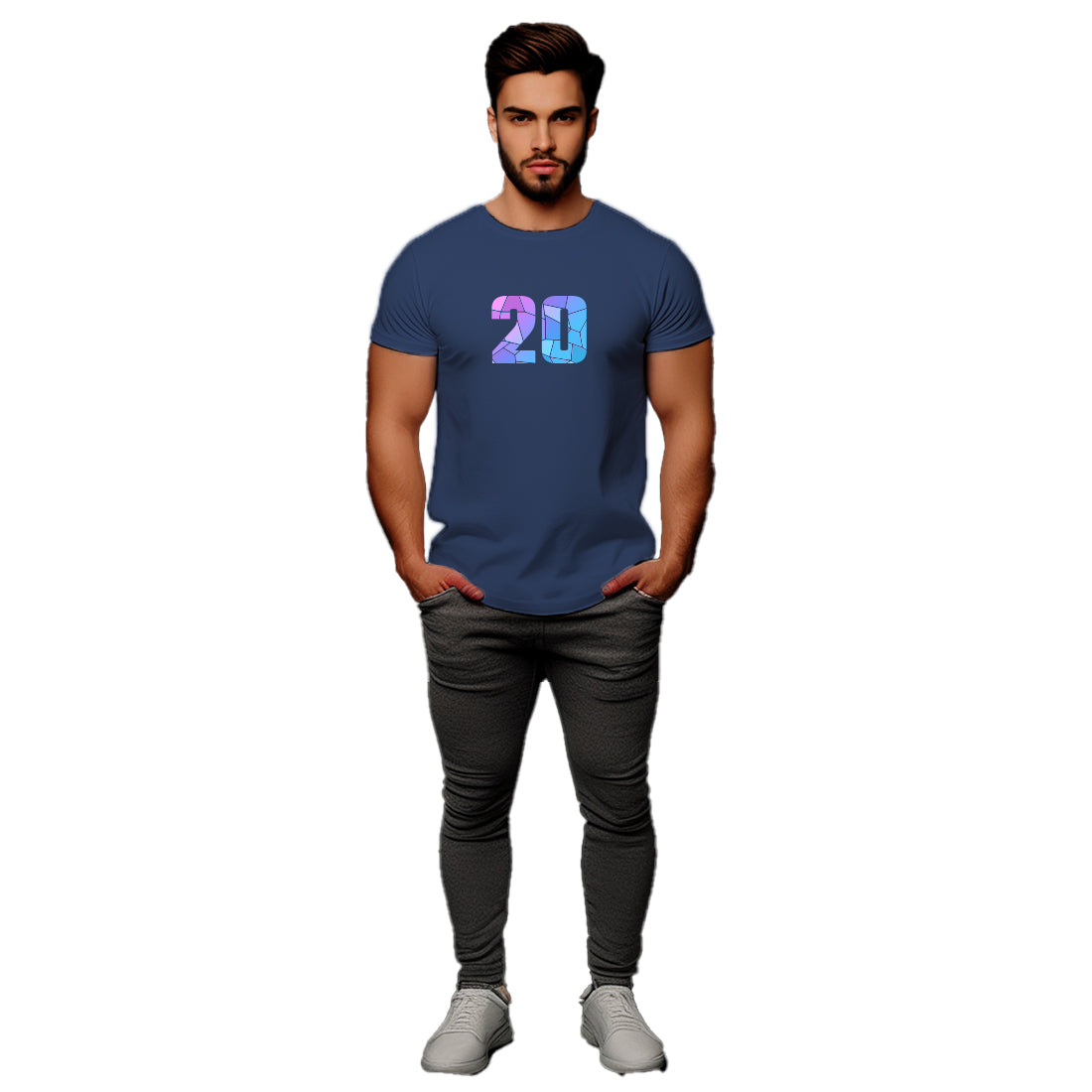 20 Number Unisex T-Shirt (Navy Blue)