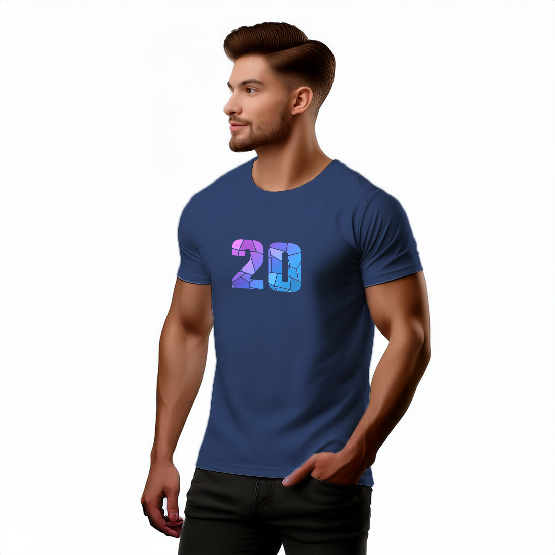 20 Number Unisex T-Shirt (Navy Blue)