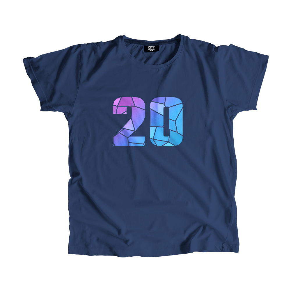20 Number Unisex T-Shirt (Navy Blue)