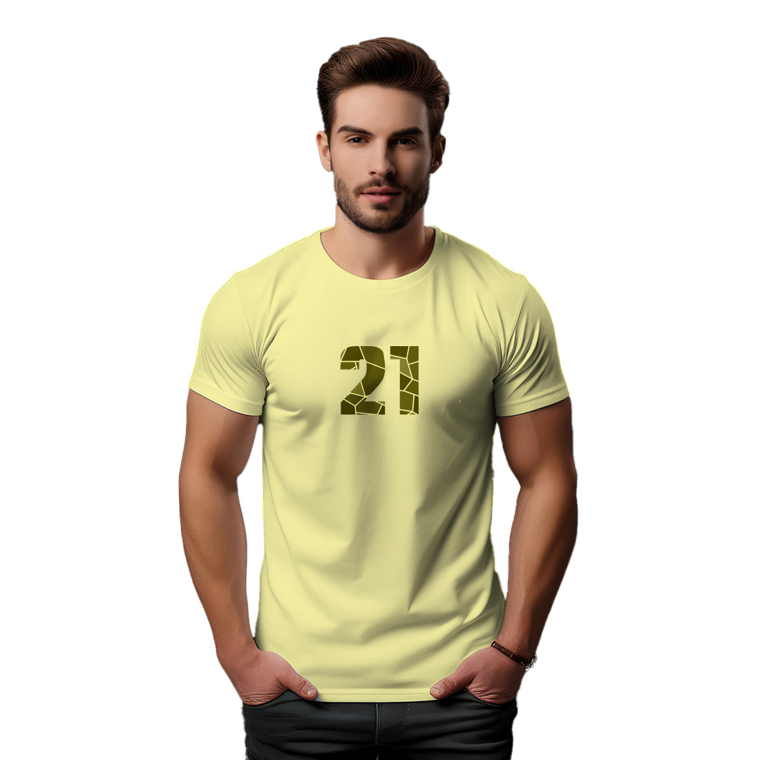 21 Number Unisex T-Shirt (Butter Yellow)