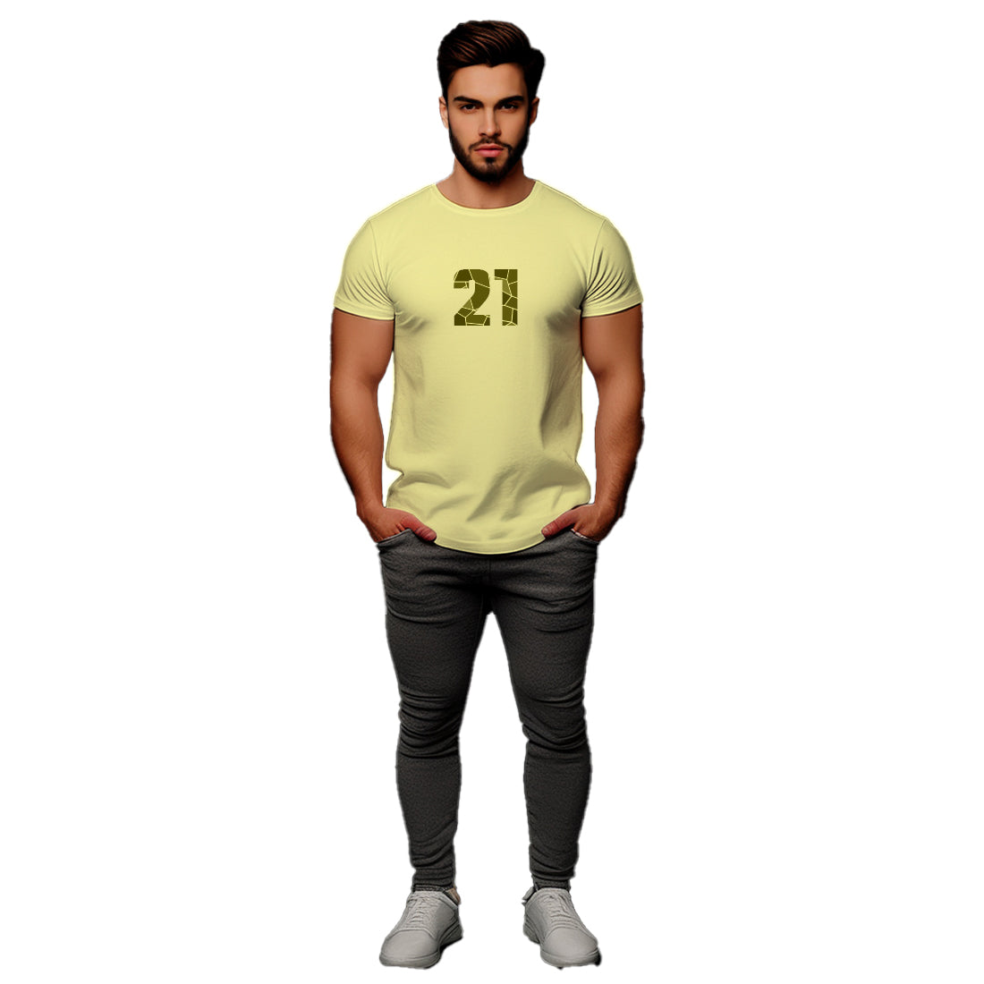21 Number Unisex T-Shirt (Butter Yellow)