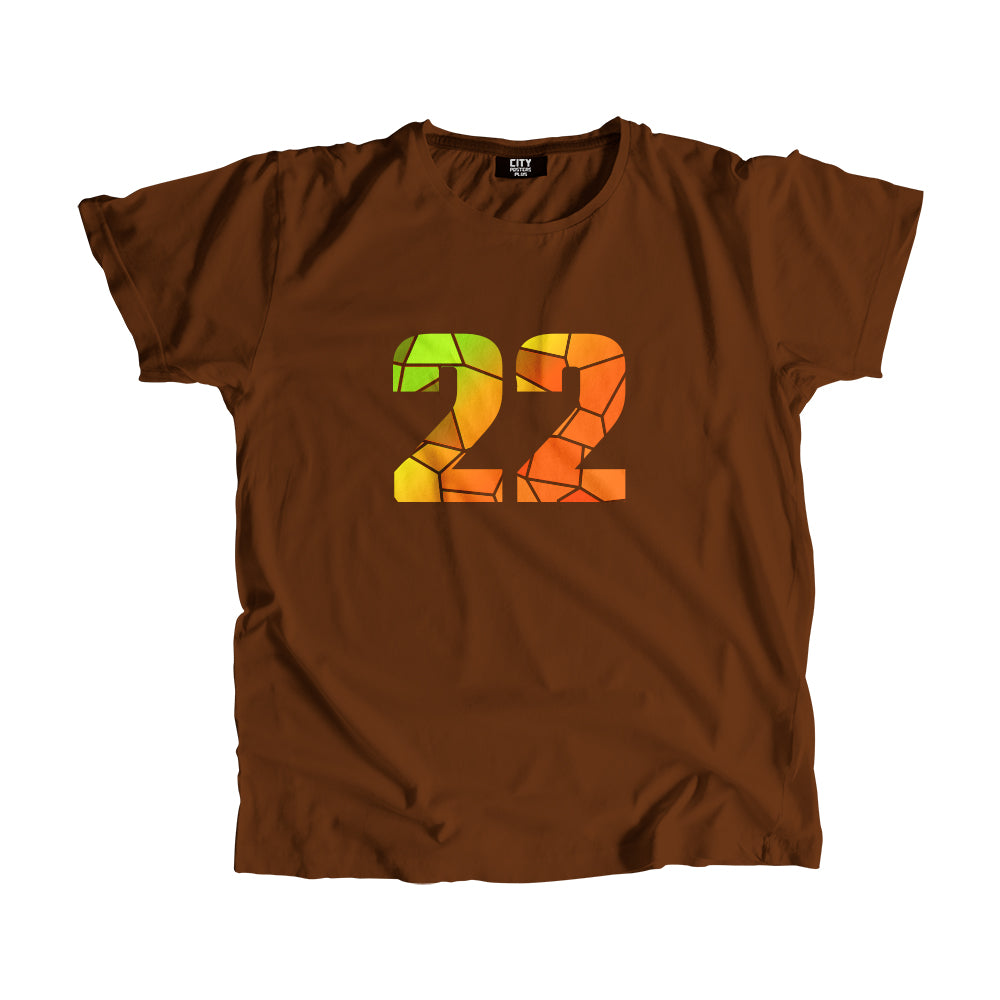 22 Number Unisex T-Shirt (Brown)