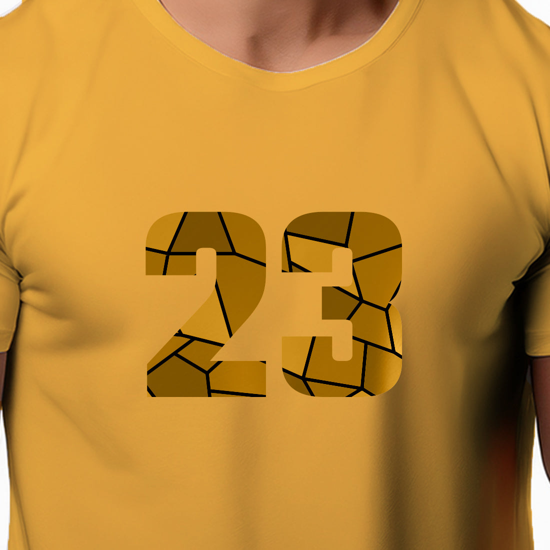 23 Number Unisex T-Shirt (Golden Yellow)
