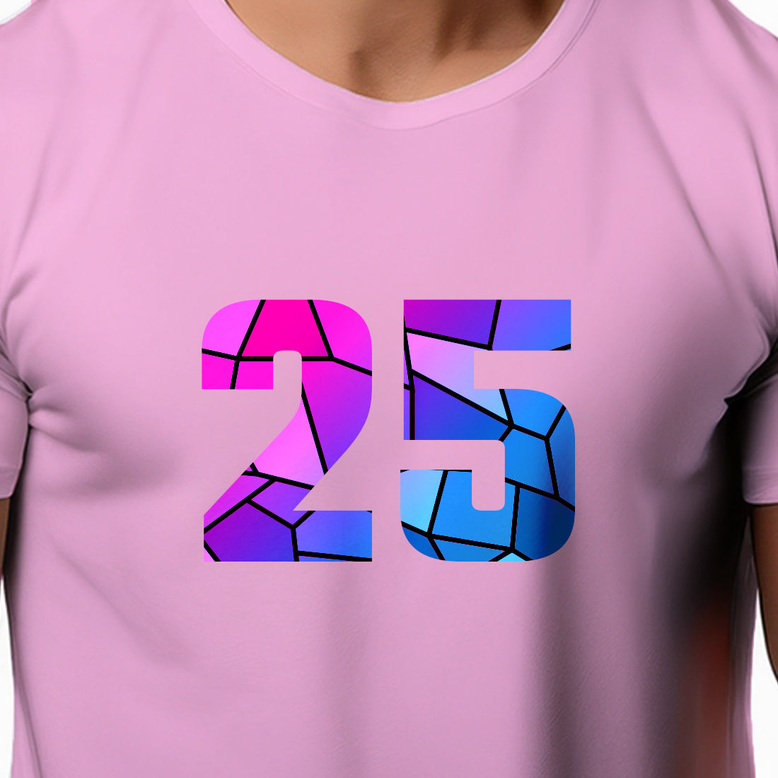 25 Number Unisex T-Shirt (Light Pink)