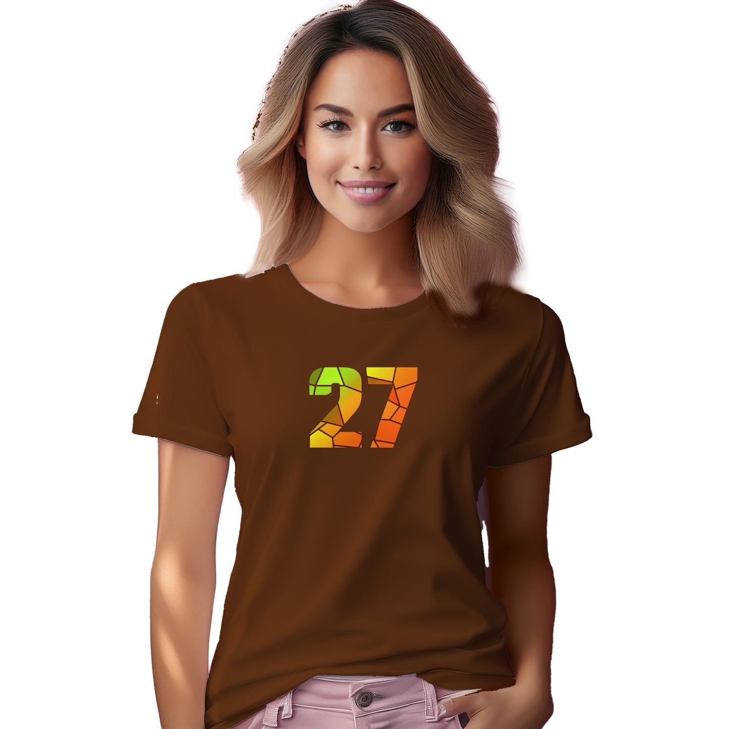 27 Number Women's T-Shirt (Brown)