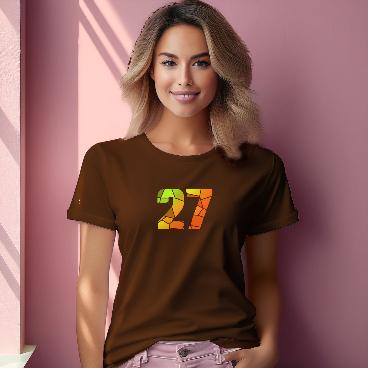 27 Number Women's T-Shirt (Brown)