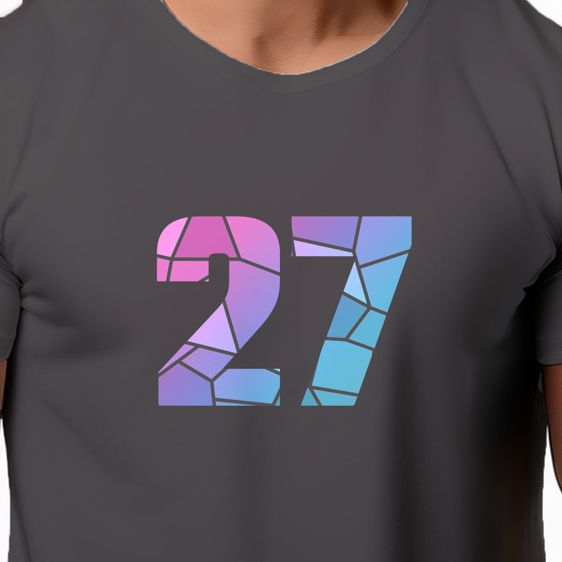 27 Number Unisex T-Shirt (Charcoal Grey)