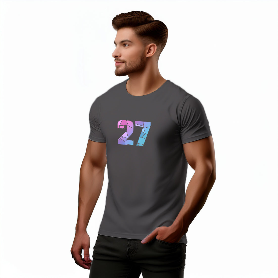 27 Number Unisex T-Shirt (Charcoal Grey)