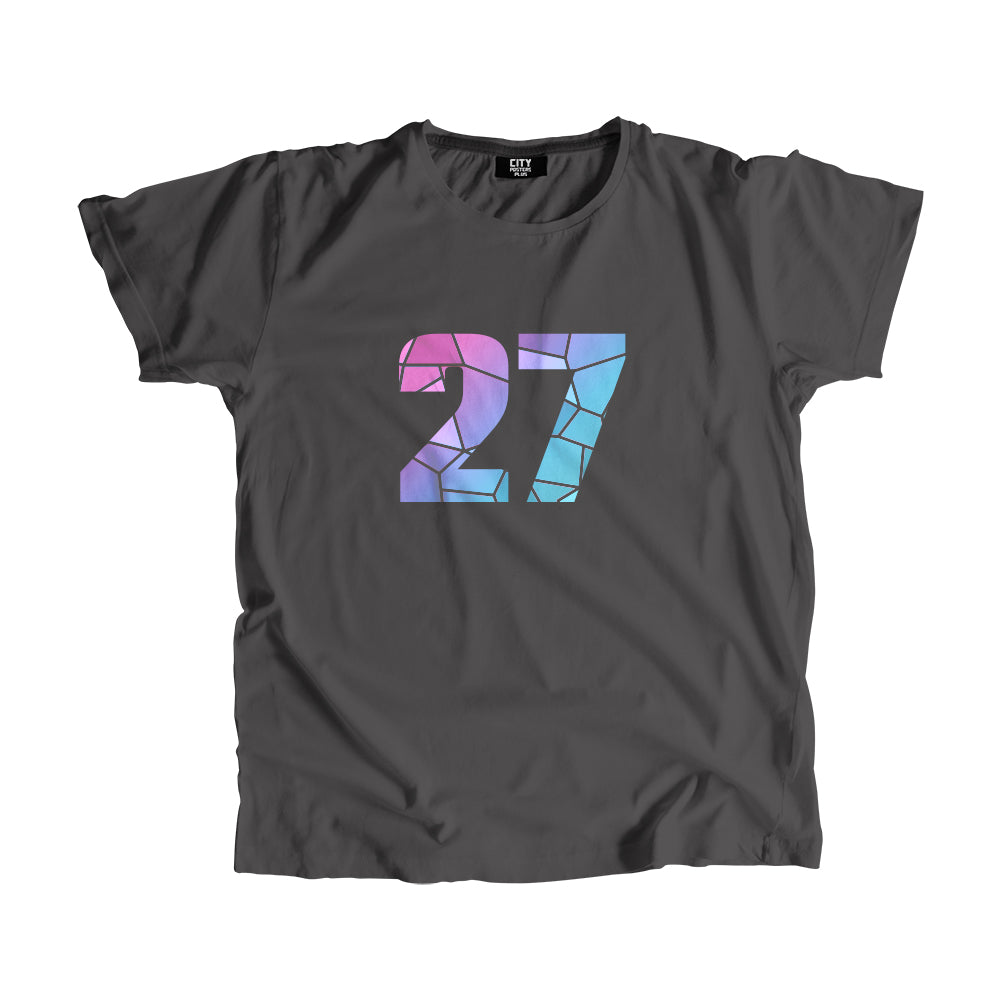 27 Number Unisex T-Shirt (Charcoal Grey)