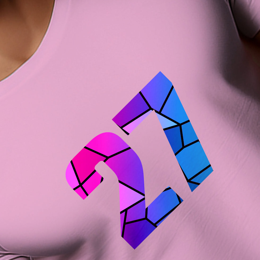 27 Number Unisex T-Shirt (Light Pink)