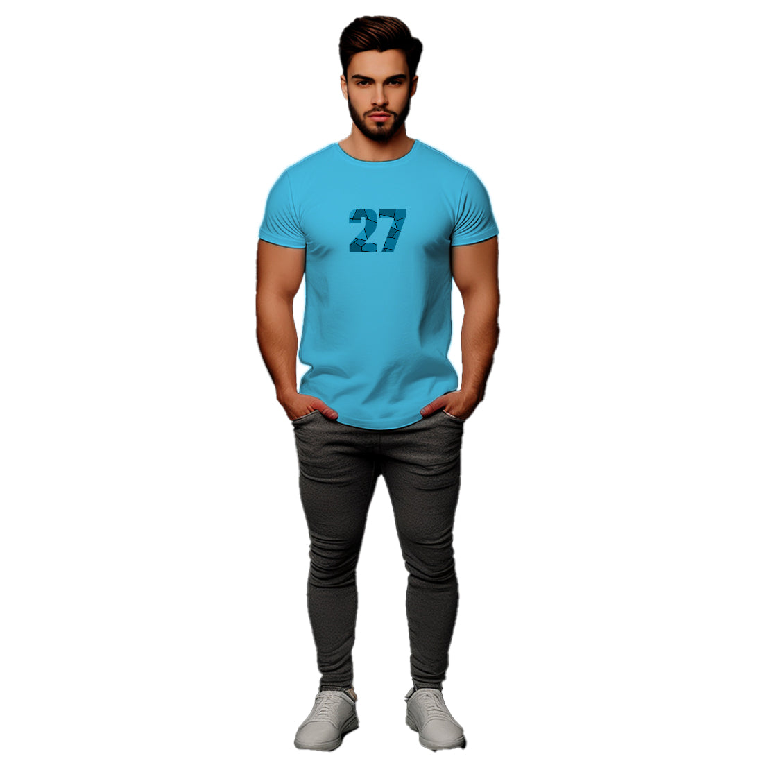 27 Number Unisex T-Shirt (Sky Blue)