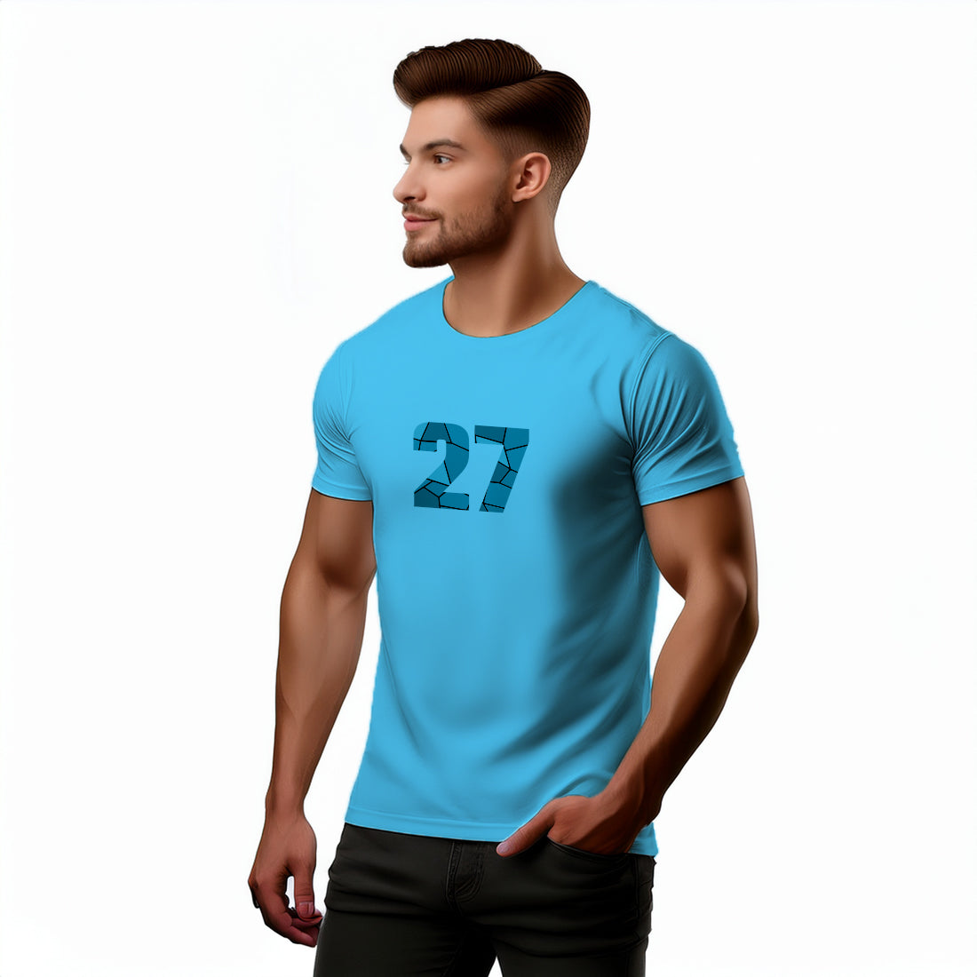 27 Number Unisex T-Shirt (Sky Blue)